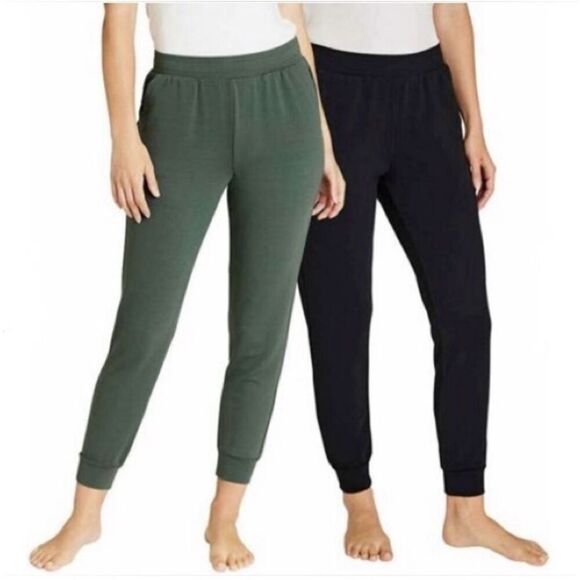 Eddie Bauer Women’s Black and Green Lounge Jogger Pants Size Large - Picture 1 of 3